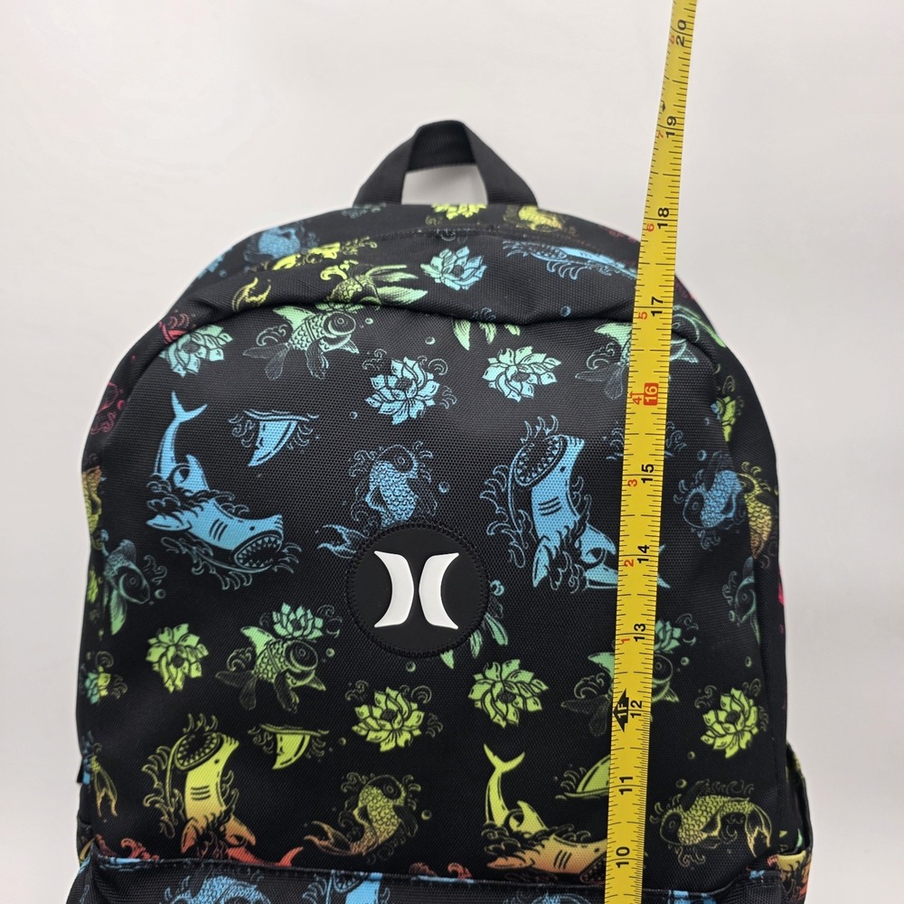 Hurley Underwater Aerial Backpack Unisex Bookbag Black Multicolor Ocean Theme - Picture 9 of 11